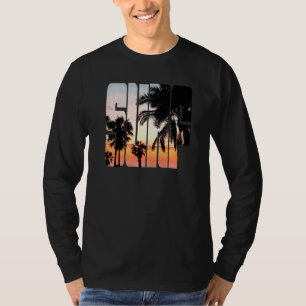 T-shirt Surf Lever Été Vacances Aller À Plage Palm Tree
