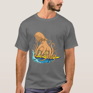 T-shirt Surf Octopus Surfboard été