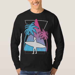 T-shirt Surf Palmiers Surfboard Synthwave Watersport
