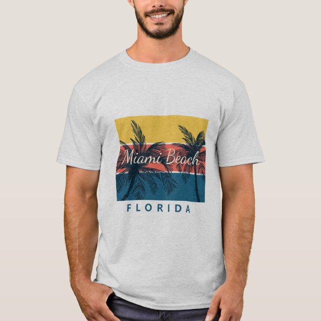 T-shirt Surf Paradise Miami Beach Floride (Devant)