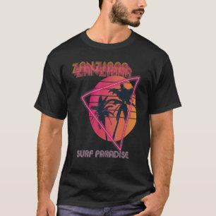 T-shirt Surf Paradise Zanzibar Retro Beach Palm tree Vacat