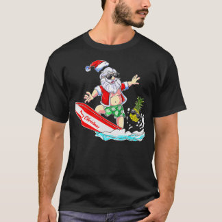 T-shirt Surf Père Noël Beach Vacances d'été Noël en J