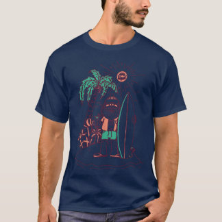 T-shirt surf père Noël en vacances Noël en juillet vintag