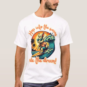 T-shirt Surf Rabbit Riding Ocean Waves