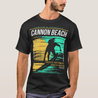 T-shirt Surf Rétro Cannon Beach Oregon Surfer Vintage B