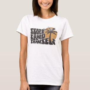 T-shirt Surf Rétro Couchers de soleil Palm Tree Beach Vibe