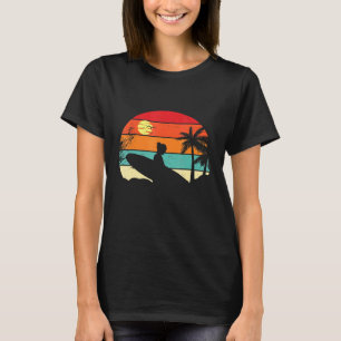 T-shirt Surf Rétro Surfer Coucher de soleil Palmier - Surf