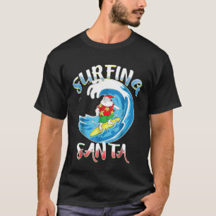 T-shirt Surf Summer Père Noël Chemise Noël Surf hawaïen