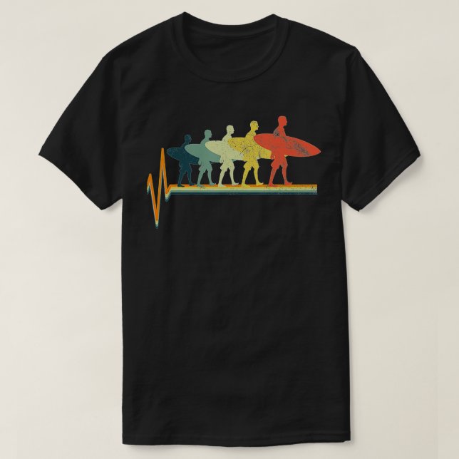 T-shirt Surf Surfboard Vintage Gift  (Design devant)