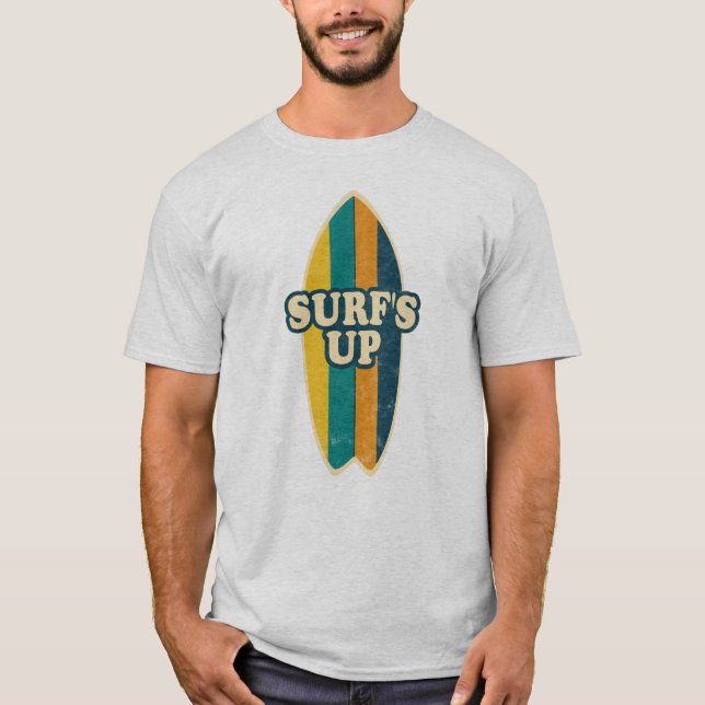 T-shirt Surf Up Retro Surboard Design (Devant)
