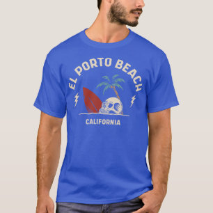 T-shirt Surf vintage El Porto Beach California Retro Su