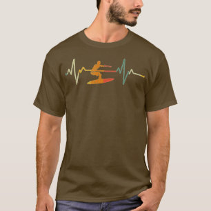 T-shirt Surf vintage Surfer Cadeau Heartbeat Waves Surfing