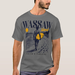 T-shirt Surf vintage Wassaw Island Georgia Retro Surfer