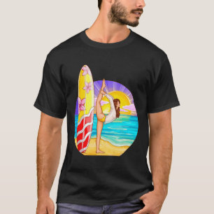 T-shirt Surf Yoga Zen Méditation Cute Surf Pour Femmes Moi
