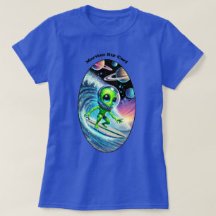 T-shirt Surfboard Surfboard Alien de l'espace chevauchant 