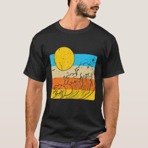 T-shirt Surfboard Wave Retro Surfboard Océan Vintage Surfe