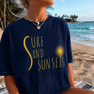T-shirt Surfe et couchers de soleil Vibes de plage