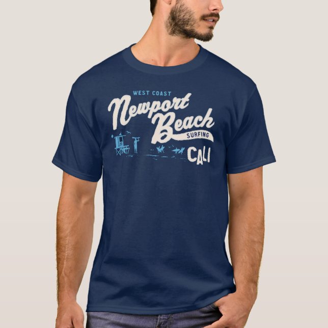 T-shirt Surfer de la Californie de plage de Newport (Devant)