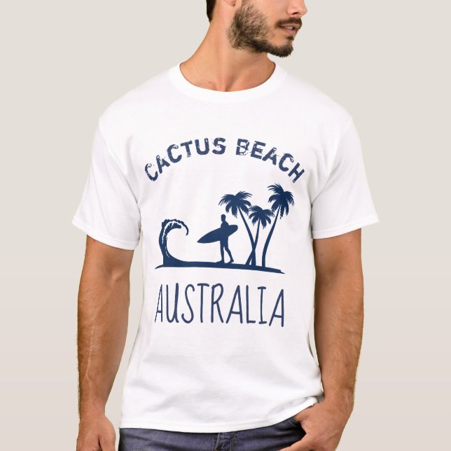 T-shirt Surfer de l'Australie de plage de cactus (Devant)