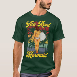 T-shirt Surfer Girl Funny Real Mermaid Surfing Cadeaux Fem