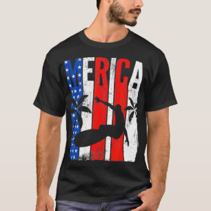 T-shirt Surfer Patriotique American Flag Surboard 4th Of J