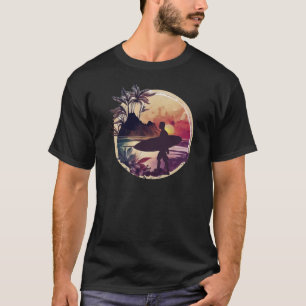 T-shirt Surfer rétro Sunset Beach Hommes