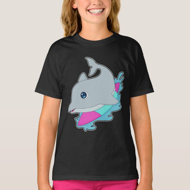 T-shirt Surfer sur dauphin (Devant)