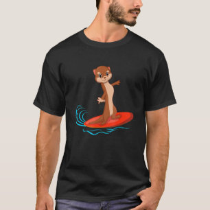T-shirt Surfer Surfboard Otter Animal Biologiste de la mar