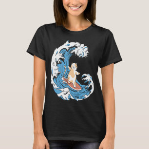 T-shirt Surfer Waves Surfboard Surfrider Cat Surfing