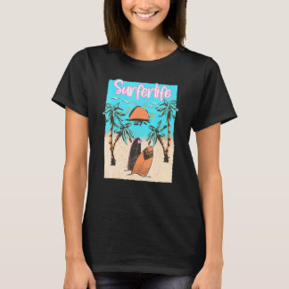 T-shirt Surferlife Surfant Plage Surfeur Vintage Surf