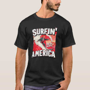 T-shirt SURFING AMERICA Red Wave 24 Trump élection 2024 vo