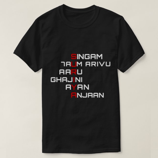 T-shirt Suriya Tamil Movies   (Design devant)