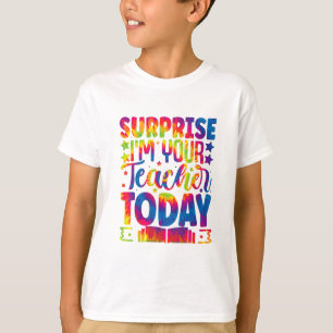 T-shirt Surprise I’m Your Teacher tie-dye, école