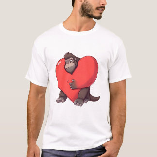 T-shirt Surprised Gorilla with Giant Heart