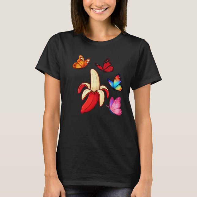 T-shirt Surreal Banana and Butterflies (Devant)
