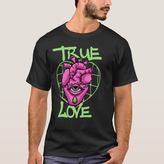 T-shirt Surreal Heart with Eye streetwear (Devant)