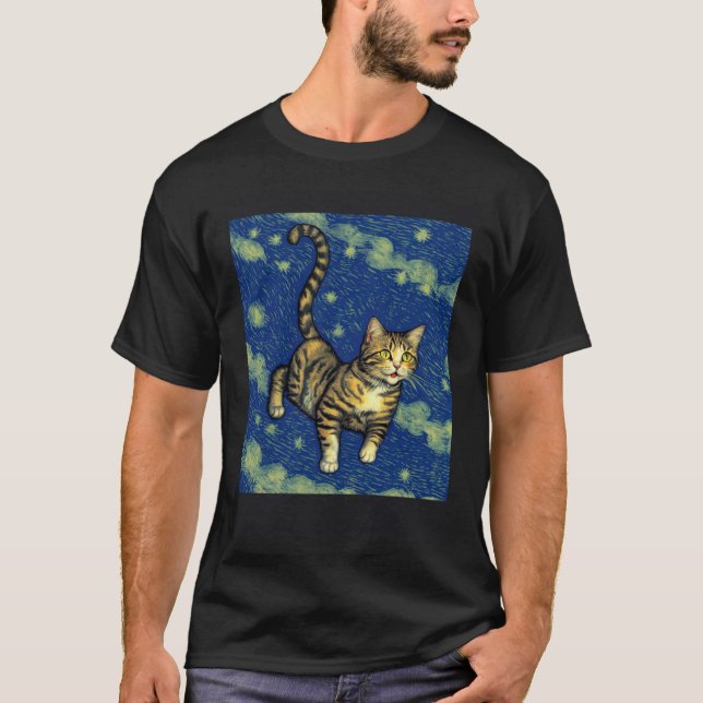 T-shirt Surreal Impressionistic Cat Impressionism Cats Pai (Devant)
