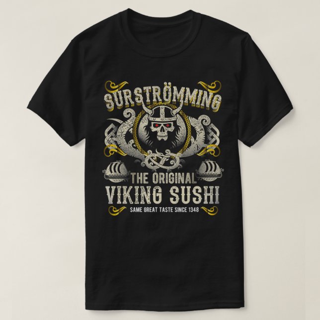 T-shirt Surstroming Viking Sushi Cool original Surstrommi (Design devant)