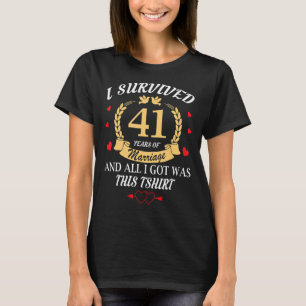 T-shirt Survécu 41 Ans De Mariage Couples 41E Anniver