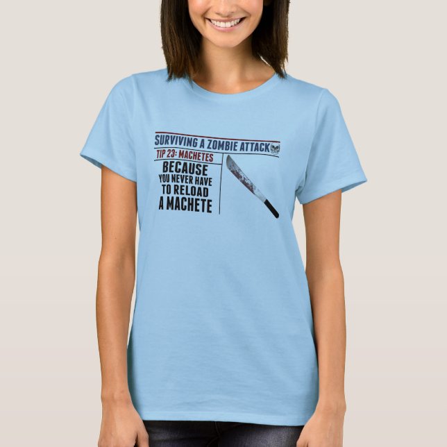 T-SHIRT SURVIE D'UNE ATTAQUE DE ZOMBI ; MACHETTES (Devant)