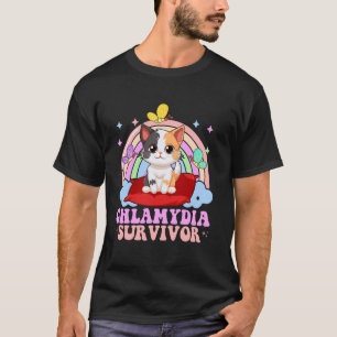 T-shirt Survivant Chlamydia Arc-en-Ciel Chat Bactérie Adul