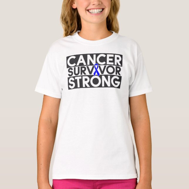 T-shirt Survivant de cancer du rectum fort (Devant)
