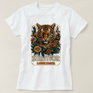 T-shirt Survivant de la leucémie du Fleur sauvage rétro