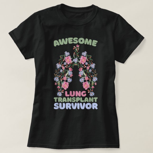 T-shirt Survivant de la transplantation pulmonaire (Design devant)
