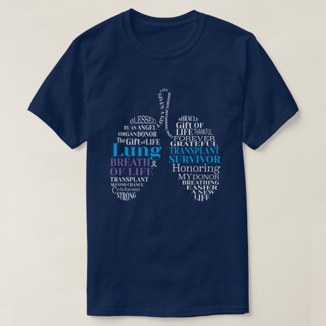 T-shirt Survivant de la transplantation pulmonaire (Design devant)