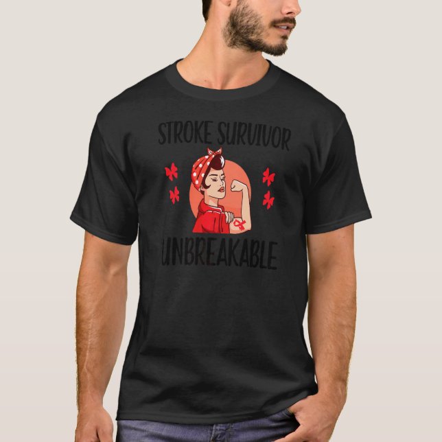 T-shirt Survivant de l'AVC Un guerrier de l'AVC indestruct (Devant)