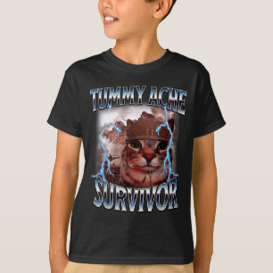 T-shirt Survivant des maux de ventre mème de chat drôle a 