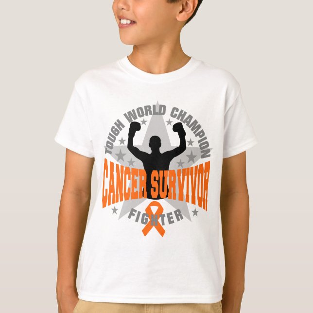 T-shirt Survivant dur de champion du monde de leucémie (Devant)