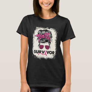 T-shirt Survivant Messy Bun Cerveau Sensibilisation au can