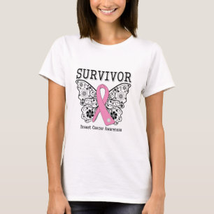 T-shirt SURVIVANT - papillon de cancer du sein
